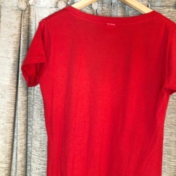 Ohio State Red V Neck Short Sleeve Cotton Logo Tee Shirt Size Small - Picture 12 of 12